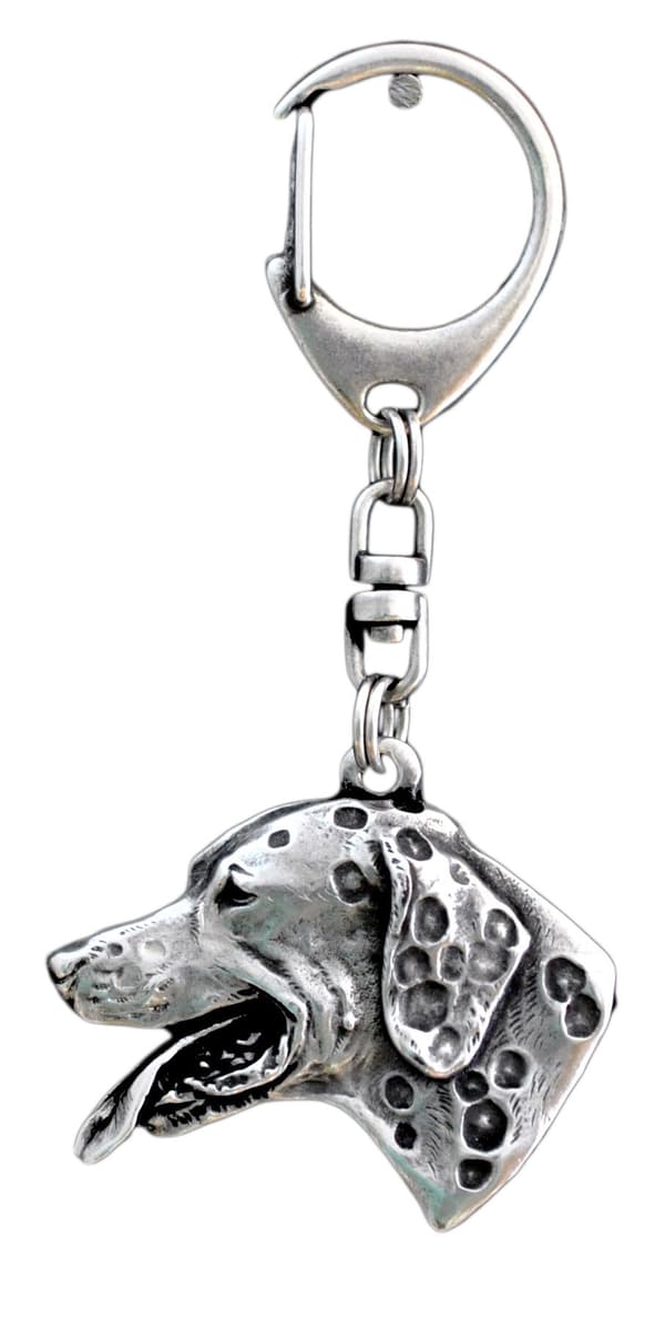 Dalmatian, Dalmatian Pointer - silverpläterad nyckelring med hund, handväska dekoration, ryggsäckshänge från Art-Dog