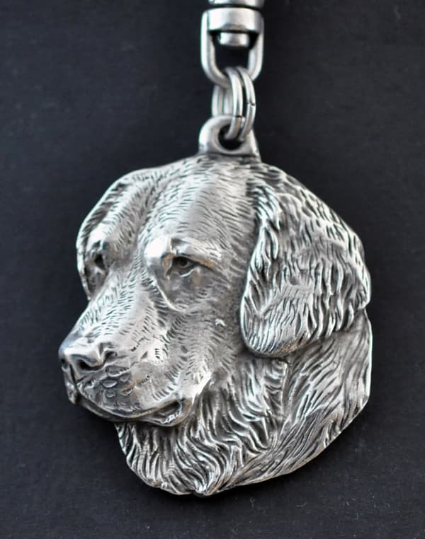 Golden Retriever - silverpläterad nyckelring med hund, handväska dekoration, ryggsäckshänge från Art-Dog