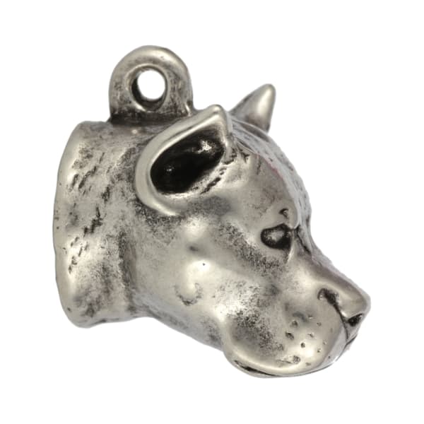 Amerikkalainen staffordshiren terrieri, Amstaff, Amstaf - hopeoitu avaimenperä koiralla, käsilaukun koristelu, reppuriipus by Art-Dog