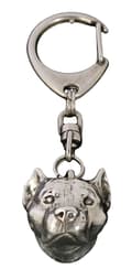 Pikkukuva 2 / 9: Amerikkalainen staffordshiren terrieri, Amstaff, Amstaf - hopeoitu avaimenperä koiralla, käsilaukun koristelu, reppuriipus by Art-Dog