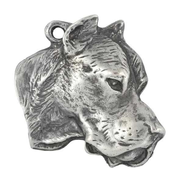 Grand Danois, Dogo Argentino - silverpläterad nyckelring med hund, handväska dekoration, ryggsäckshänge från Art-Dog