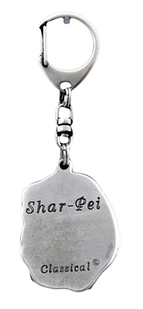 Shar Pei - silverpläterad nyckelring med hund, handväska dekoration, ryggsäckshänge från Art-Dog
