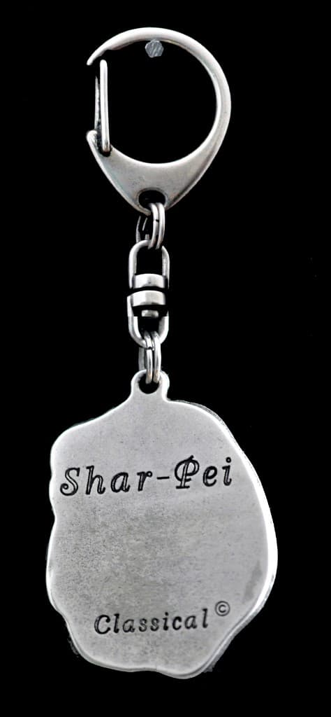 Shar Pei - silverpläterad nyckelring med hund, handväska dekoration, ryggsäckshänge från Art-Dog