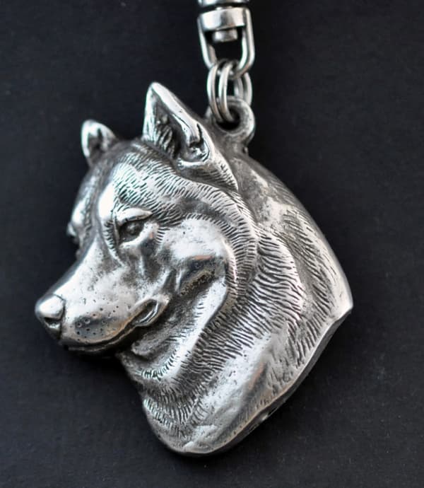 Siberian Husky, Siberian Husky - silverpläterad nyckelring med hund, handväska dekoration, ryggsäckshänge från Art-Dog