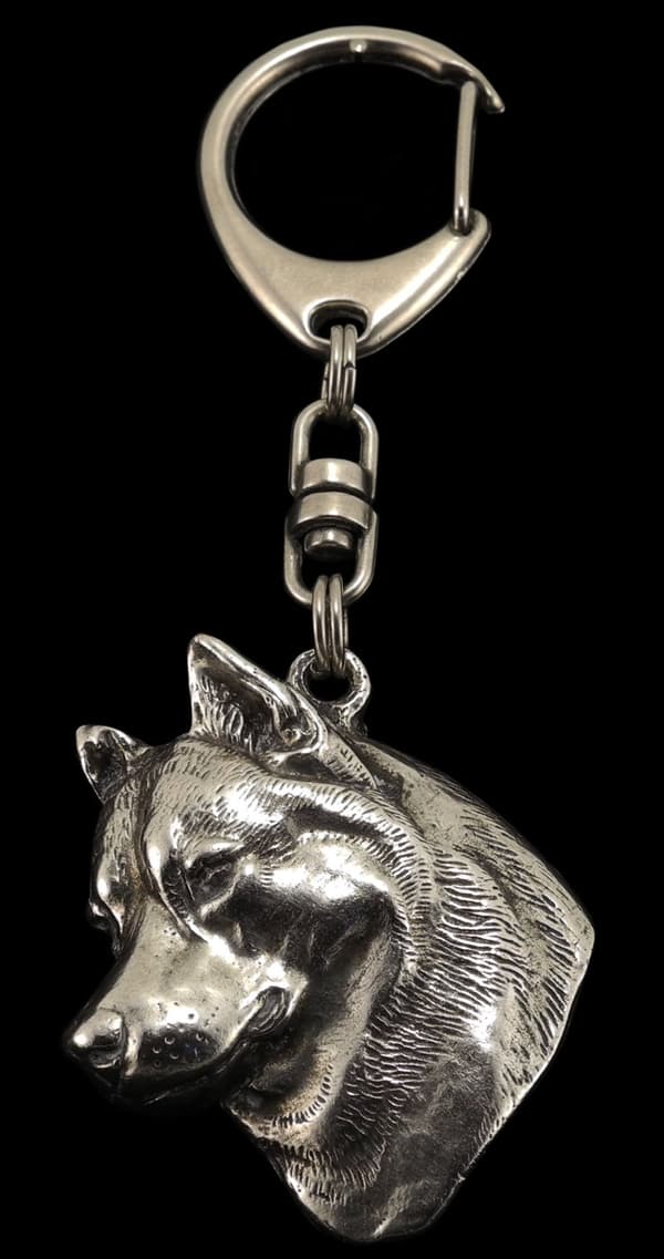 Siberian Husky, Siberian Husky - silverpläterad nyckelring med hund, handväska dekoration, ryggsäckshänge från Art-Dog