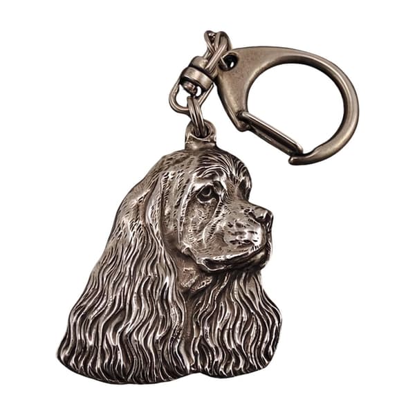 American Cocker Spaniel - silverpläterad nyckelring med hund, handväska dekoration, ryggsäckshänge från Art-Dog