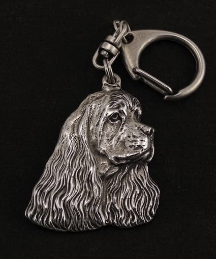 American Cocker Spaniel - silverpläterad nyckelring med hund, handväska dekoration, ryggsäckshänge från Art-Dog