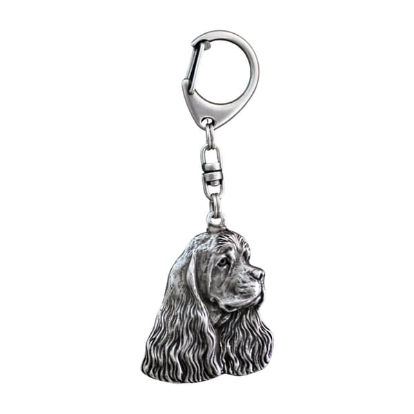 American Cocker Spaniel - silverpläterad nyckelring med hund, handväska dekoration, ryggsäckshänge från Art-Dog
