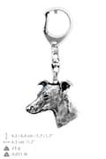Miniatyrbild 4 av 10: Whippet, engelsk vinthund - silverpläterad nyckelring med hund, handväska dekoration, ryggsäckshänge från Art-Dog