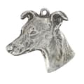 Miniatyrbild 5 av 10: Whippet, engelsk vinthund - silverpläterad nyckelring med hund, handväska dekoration, ryggsäckshänge från Art-Dog