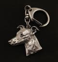 Miniatyrbild 7 av 10: Whippet, engelsk vinthund - silverpläterad nyckelring med hund, handväska dekoration, ryggsäckshänge från Art-Dog