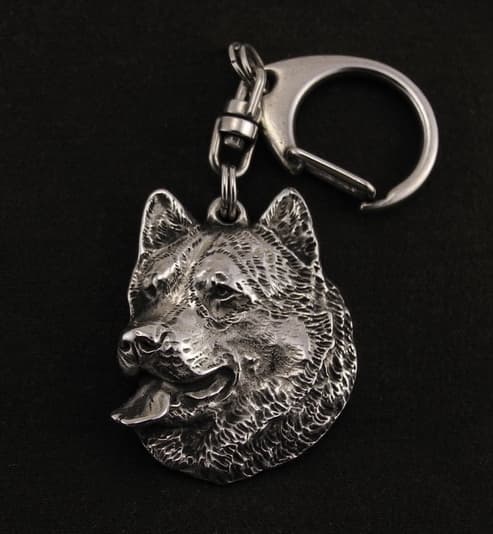 Alaskan Malamute - forsølvet nøglering med hund, håndtaskedekoration, rygsækvedhæng fra Art-Dog