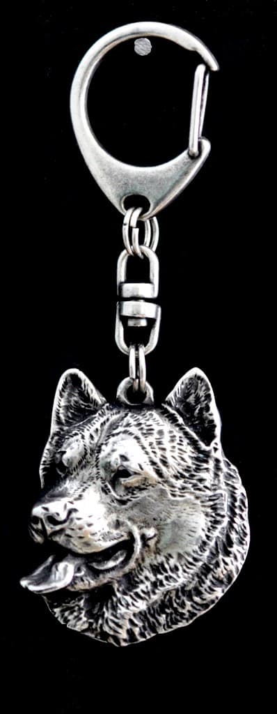 Alaskan Malamute - forsølvet nøglering med hund, håndtaskedekoration, rygsækvedhæng fra Art-Dog