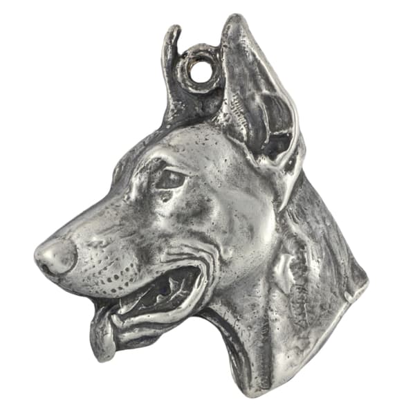 Doberman, Dobermann I - silverpläterad nyckelring med hund, handväska dekoration, ryggsäckshänge från Art-Dog