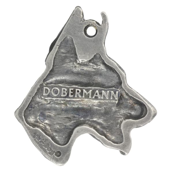 Doberman, Dobermann I - silverpläterad nyckelring med hund, handväska dekoration, ryggsäckshänge från Art-Dog