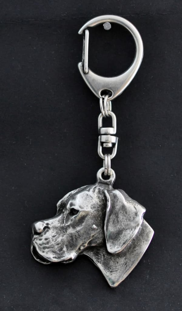 Pointer I - silverpläterad nyckelring med hund, handväska dekoration, ryggsäckshänge från Art-Dog