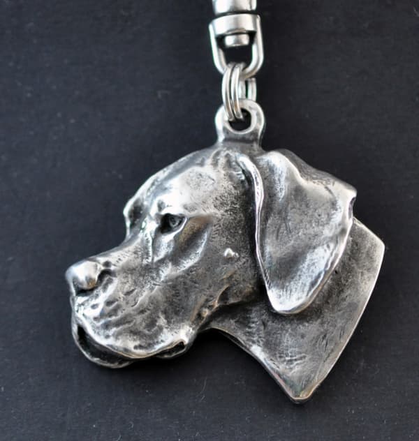 Pointer I - silverpläterad nyckelring med hund, handväska dekoration, ryggsäckshänge från Art-Dog