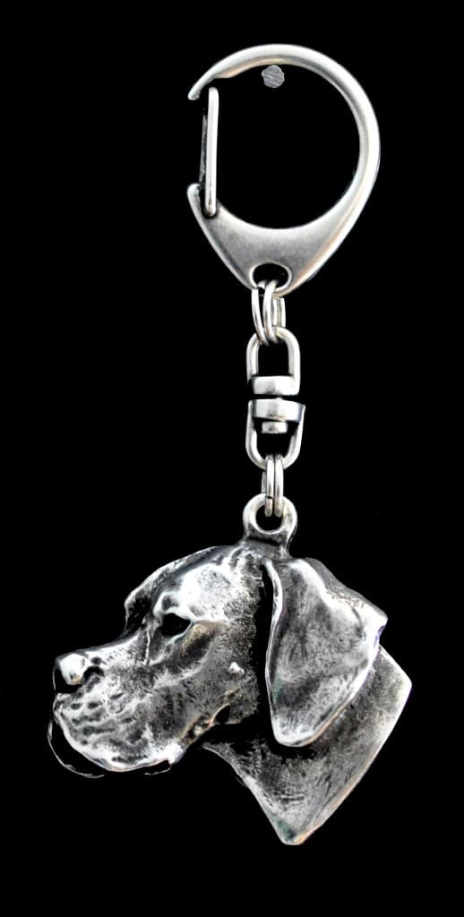 Pointer I - silverpläterad nyckelring med hund, handväska dekoration, ryggsäckshänge från Art-Dog