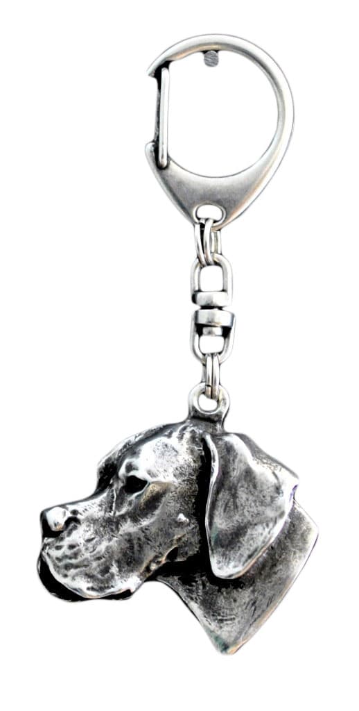Pointer I - silverpläterad nyckelring med hund, handväska dekoration, ryggsäckshänge från Art-Dog
