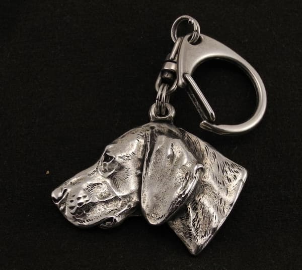 Weimaraner, Weimaraner - silverpläterad nyckelring med hund, handväska dekoration, ryggsäckshänge från Art-Dog