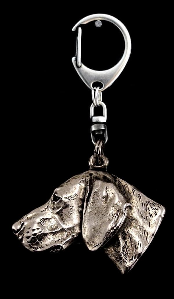 Weimaraner, Weimaraner - silverpläterad nyckelring med hund, handväska dekoration, ryggsäckshänge från Art-Dog