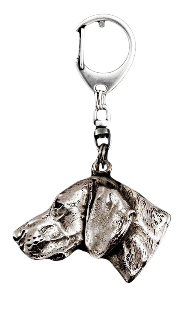 Weimaraner, Weimaraner - silverpläterad nyckelring med hund, handväska dekoration, ryggsäckshänge från Art-Dog