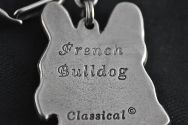 Fransk bulldog I - silverpläterad nyckelring med hund, handväska dekoration, ryggsäckshänge från Art-Dog