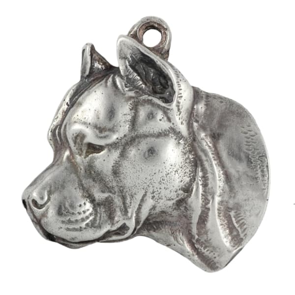 American Staffordshire terrier, Amstaff, Amstaf II - silverpläterad nyckelring med hund, handväska dekoration, ryggsäckshänge från Art-Dog
