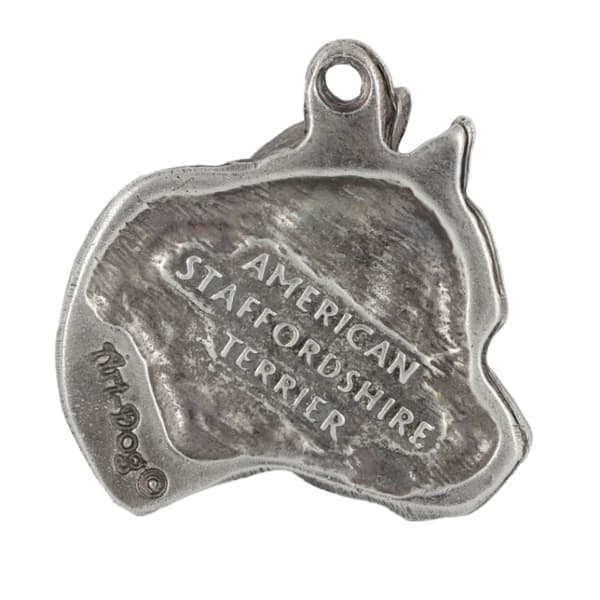 American Staffordshire terrier, Amstaff, Amstaf II - silverpläterad nyckelring med hund, handväska dekoration, ryggsäckshänge från Art-Dog