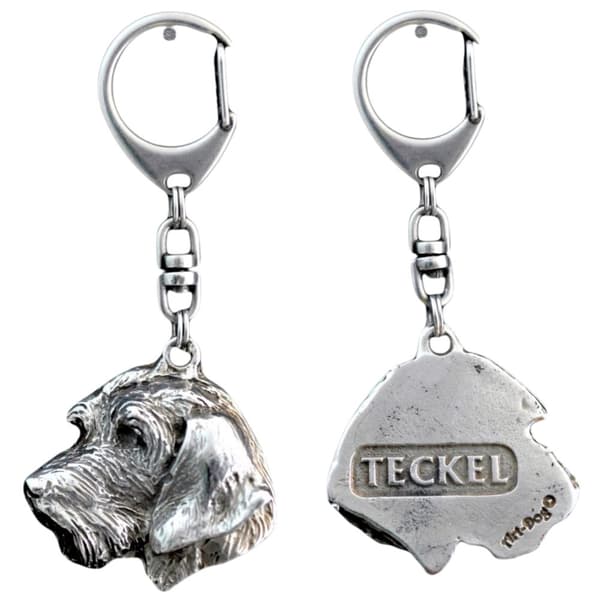 Tax II - silverpläterad nyckelring med hund, handväska dekoration, ryggsäckshänge från Art-Dog