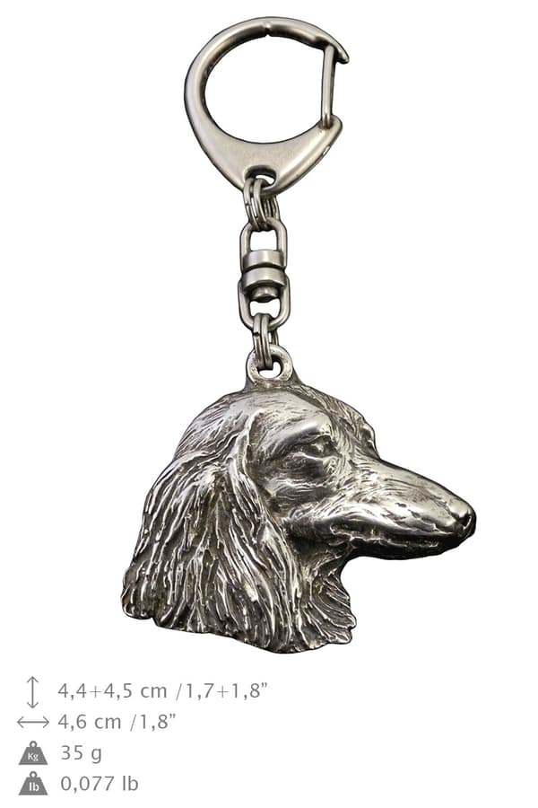 Mäyräkoira - hopeoitu avaimenperä koiralla, käsilaukkukoriste, Art-Dogin reppuriipus