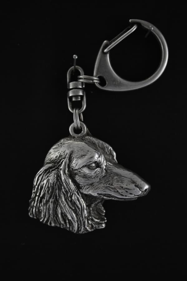 Mäyräkoira - hopeoitu avaimenperä koiralla, käsilaukkukoriste, Art-Dogin reppuriipus