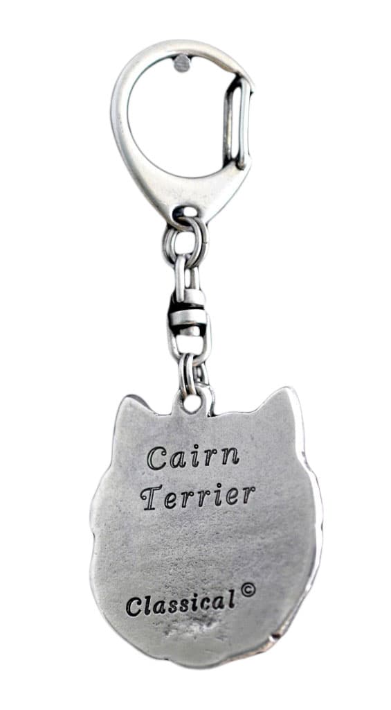 Cairn Terrier - silverpläterad nyckelring med hund, handväska dekoration, ryggsäckshänge från Art-Dog