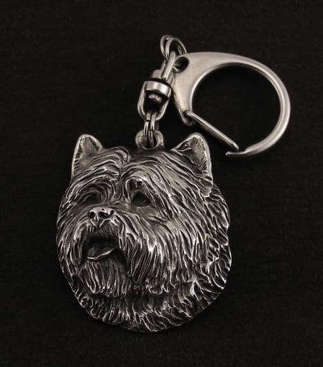 Cairn Terrier - silverpläterad nyckelring med hund, handväska dekoration, ryggsäckshänge från Art-Dog