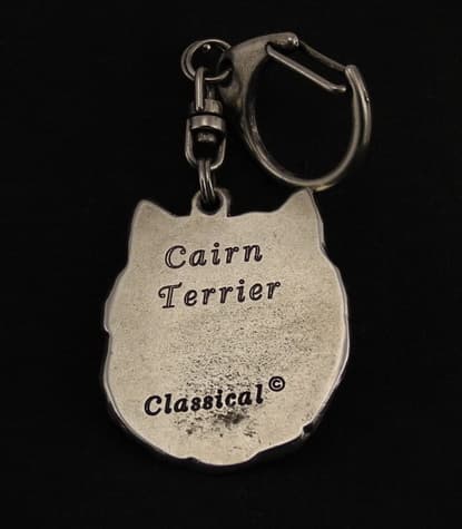 Cairn Terrier - silverpläterad nyckelring med hund, handväska dekoration, ryggsäckshänge från Art-Dog