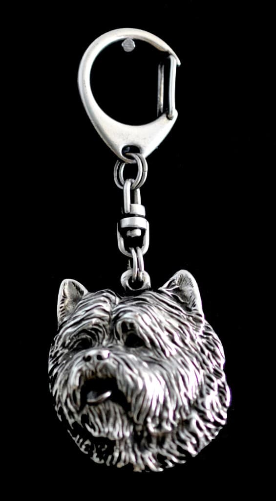 Cairn Terrier - silverpläterad nyckelring med hund, handväska dekoration, ryggsäckshänge från Art-Dog