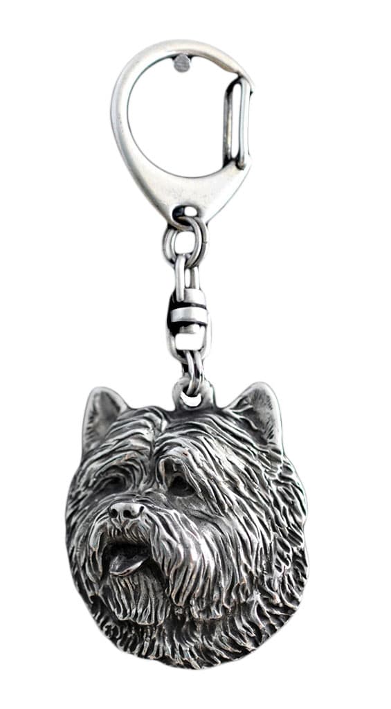 Cairn Terrier - silverpläterad nyckelring med hund, handväska dekoration, ryggsäckshänge från Art-Dog
