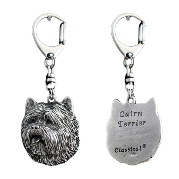 Cairn Terrier - silverpläterad nyckelring med hund, handväska dekoration, ryggsäckshänge från Art-Dog