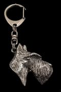 Miniatyrbild 9 av 10: Skotsk terrier, Aberdeen Terrier - silverpläterad nyckelring med hund, handväska dekoration, ryggsäckshänge från Art-Dog