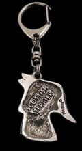 Miniatyrbild 10 av 10: Skotsk terrier, Aberdeen Terrier - silverpläterad nyckelring med hund, handväska dekoration, ryggsäckshänge från Art-Dog
