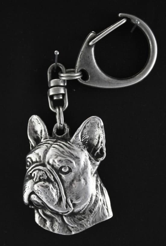 French Bulldog II - silverpläterad nyckelring med hund, handväska dekoration, ryggsäckshänge från Art-Dog