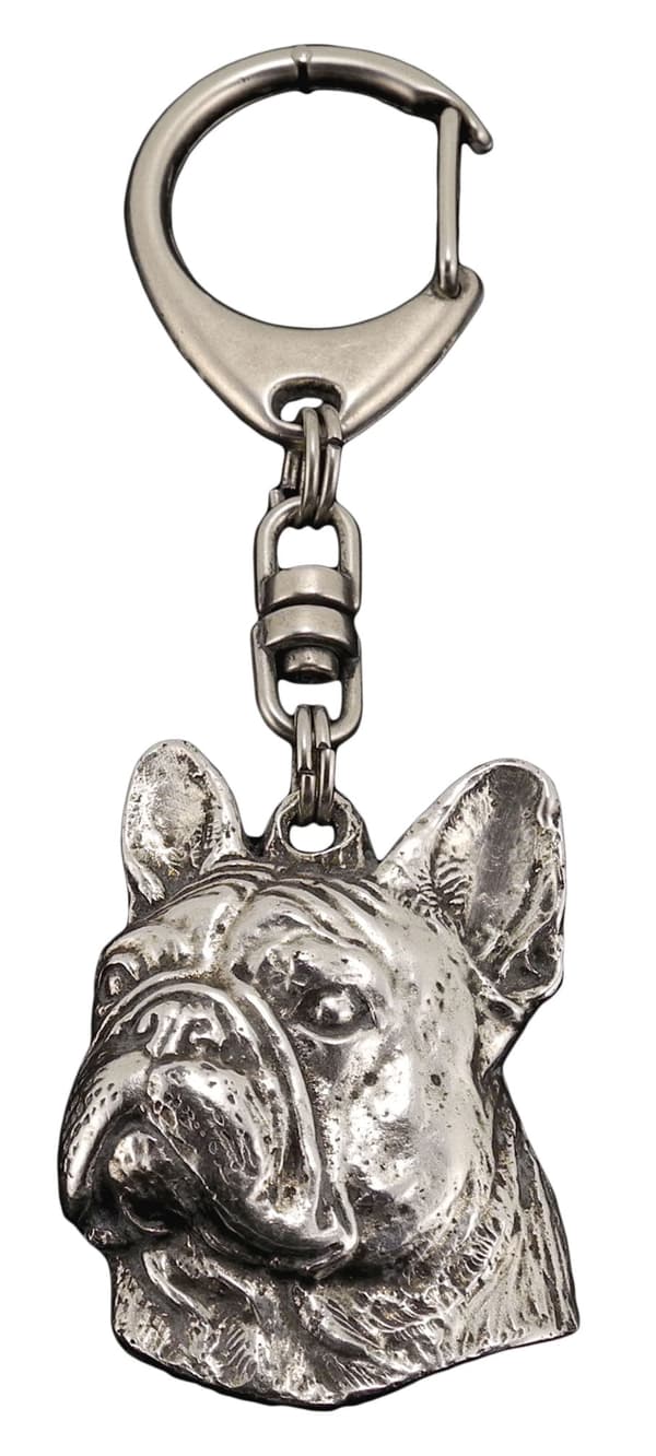 French Bulldog II - silverpläterad nyckelring med hund, handväska dekoration, ryggsäckshänge från Art-Dog