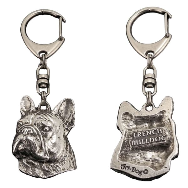 French Bulldog II - silverpläterad nyckelring med hund, handväska dekoration, ryggsäckshänge från Art-Dog