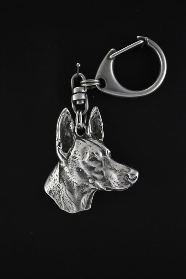 Faraos hund, maltesisk vinthund - silverpläterad nyckelring med hund, handväska dekoration, ryggsäckshänge från Art-Dog