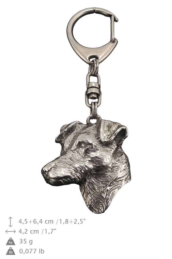 Jack Russell Terrier - silverpläterad nyckelring med hund, handväska dekoration, ryggsäckshänge från Art-Dog
