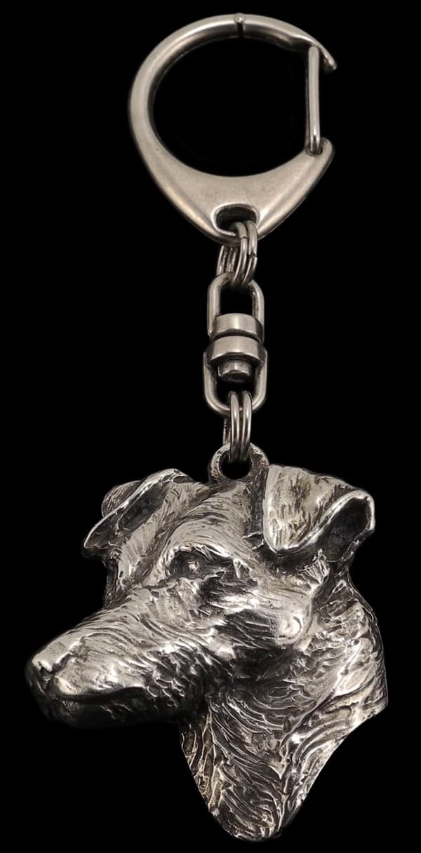 Jack Russell Terrier - silverpläterad nyckelring med hund, handväska dekoration, ryggsäckshänge från Art-Dog