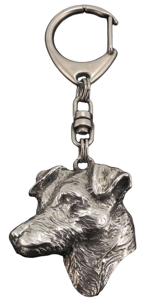 Jack Russell Terrier - silverpläterad nyckelring med hund, handväska dekoration, ryggsäckshänge från Art-Dog