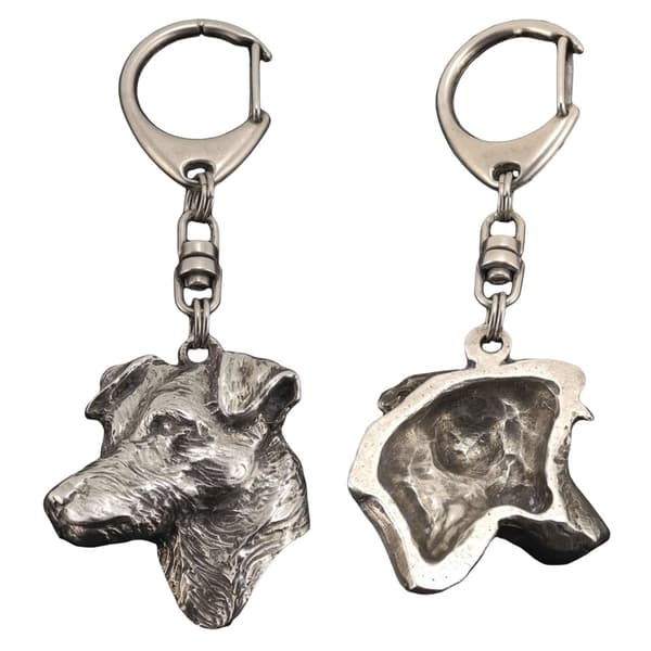 Jack Russell Terrier - silverpläterad nyckelring med hund, handväska dekoration, ryggsäckshänge från Art-Dog