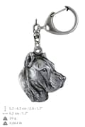 Miniatyrbillede 4 af 9: Presa Canario, Grand Danois - forsølvet nøglering med hund, håndtaskedekoration, rygsækvedhæng fra Art-Dog