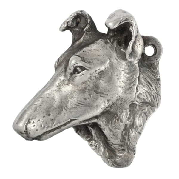 Korthårig skotsk herde, korthårig collie - silverpläterad nyckelring med hund, handväska dekoration, ryggsäckshänge från Art-Dog